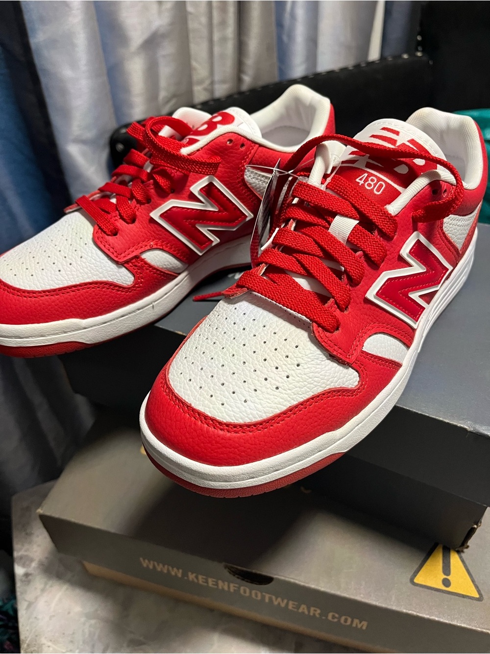 New Balance Red and White 480 Men's Sneakers